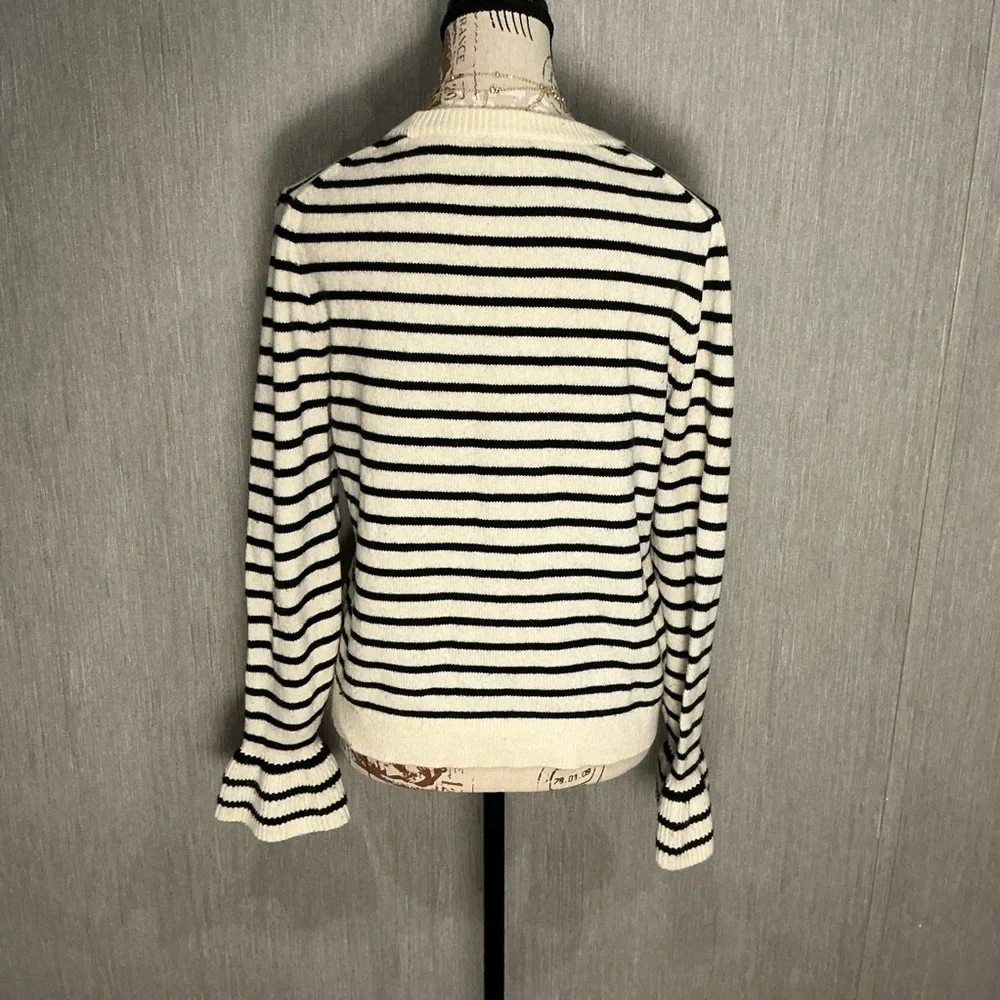 J. Crew Striped Black and White Women's Sweater Size Medium
